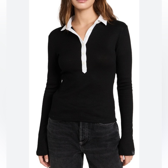 Rag & Bone The Knit Colorblock Polo M - Picture 2 of 15